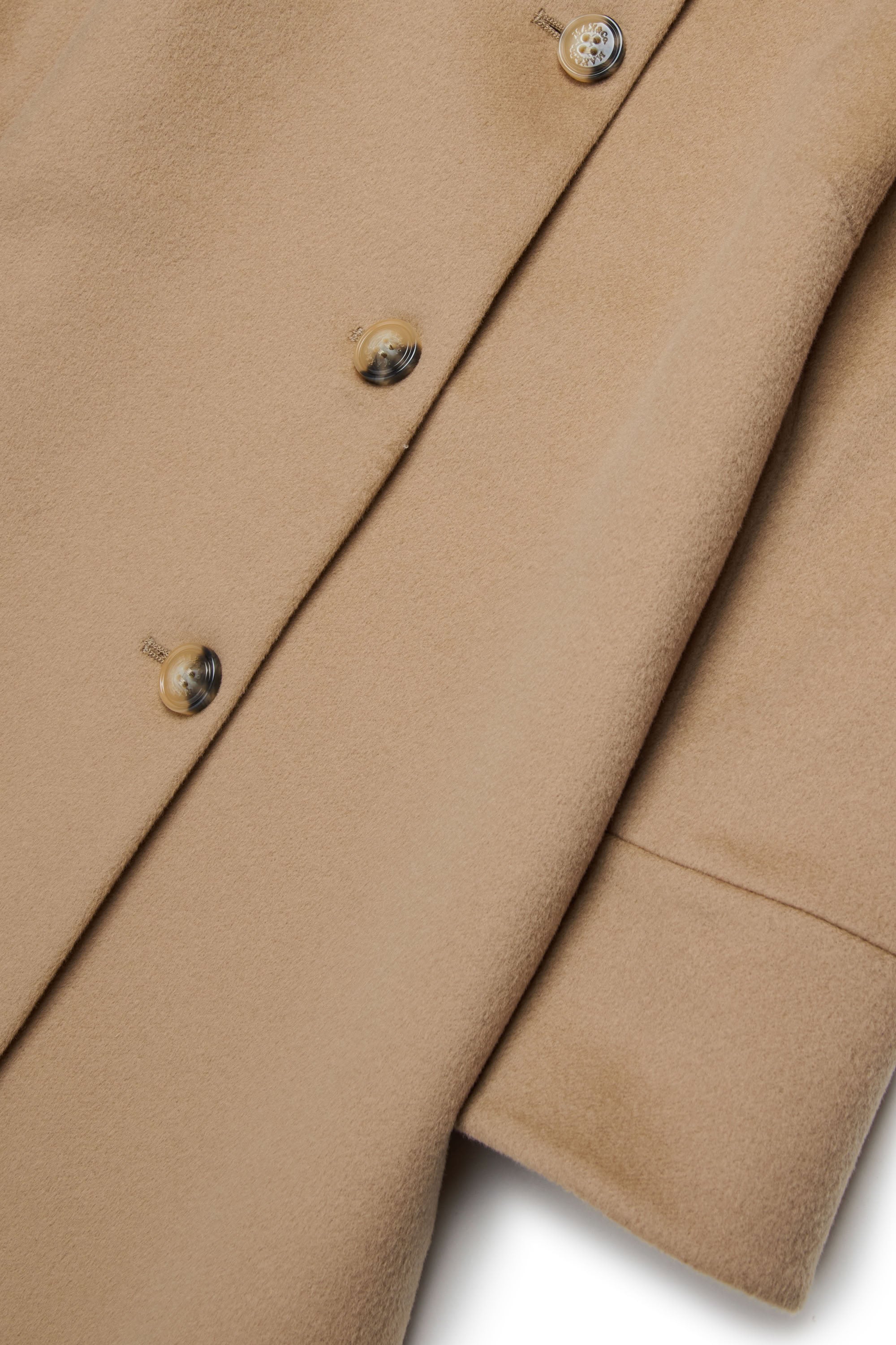 Wool button coat - Sesame