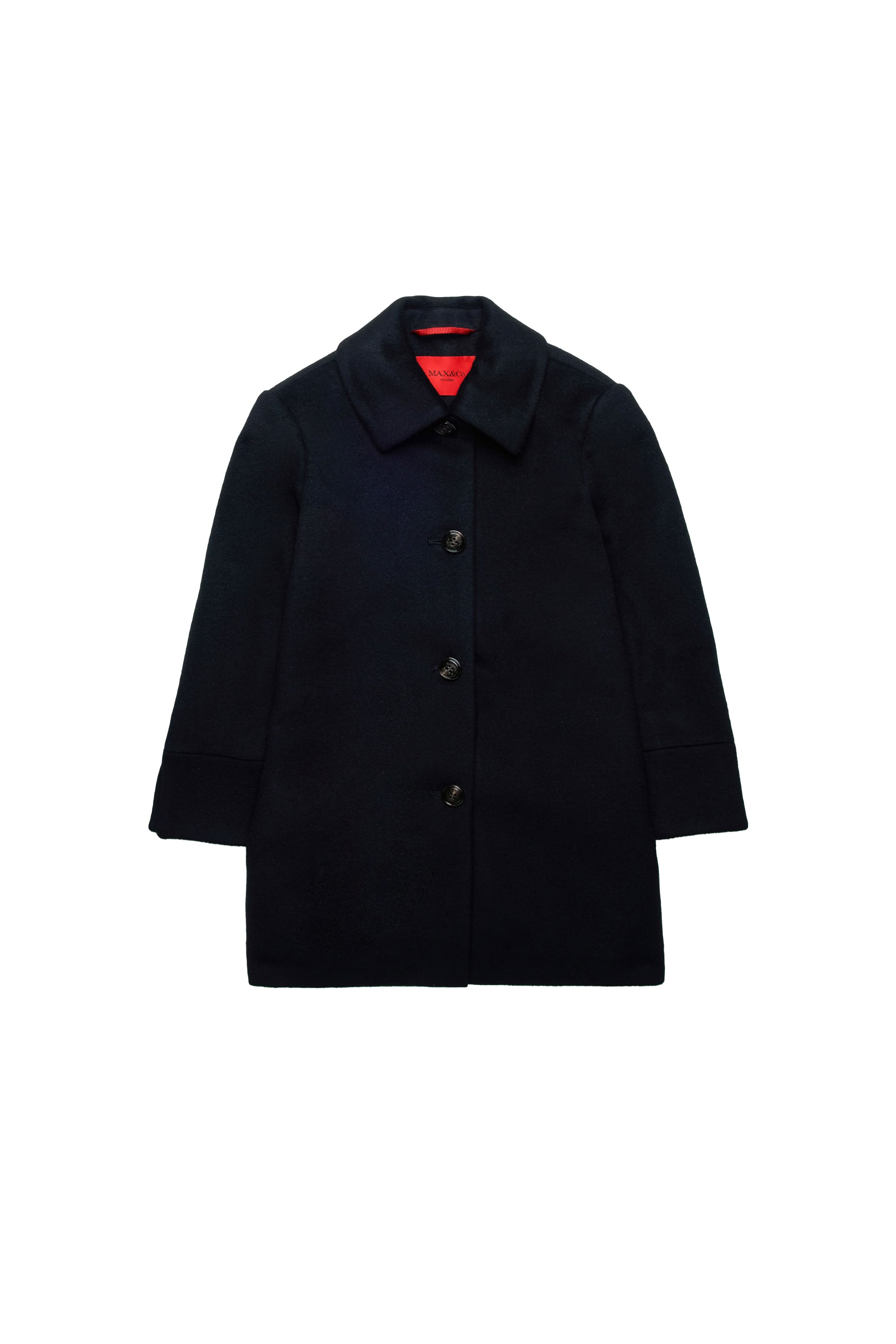 Wool button coat - Black