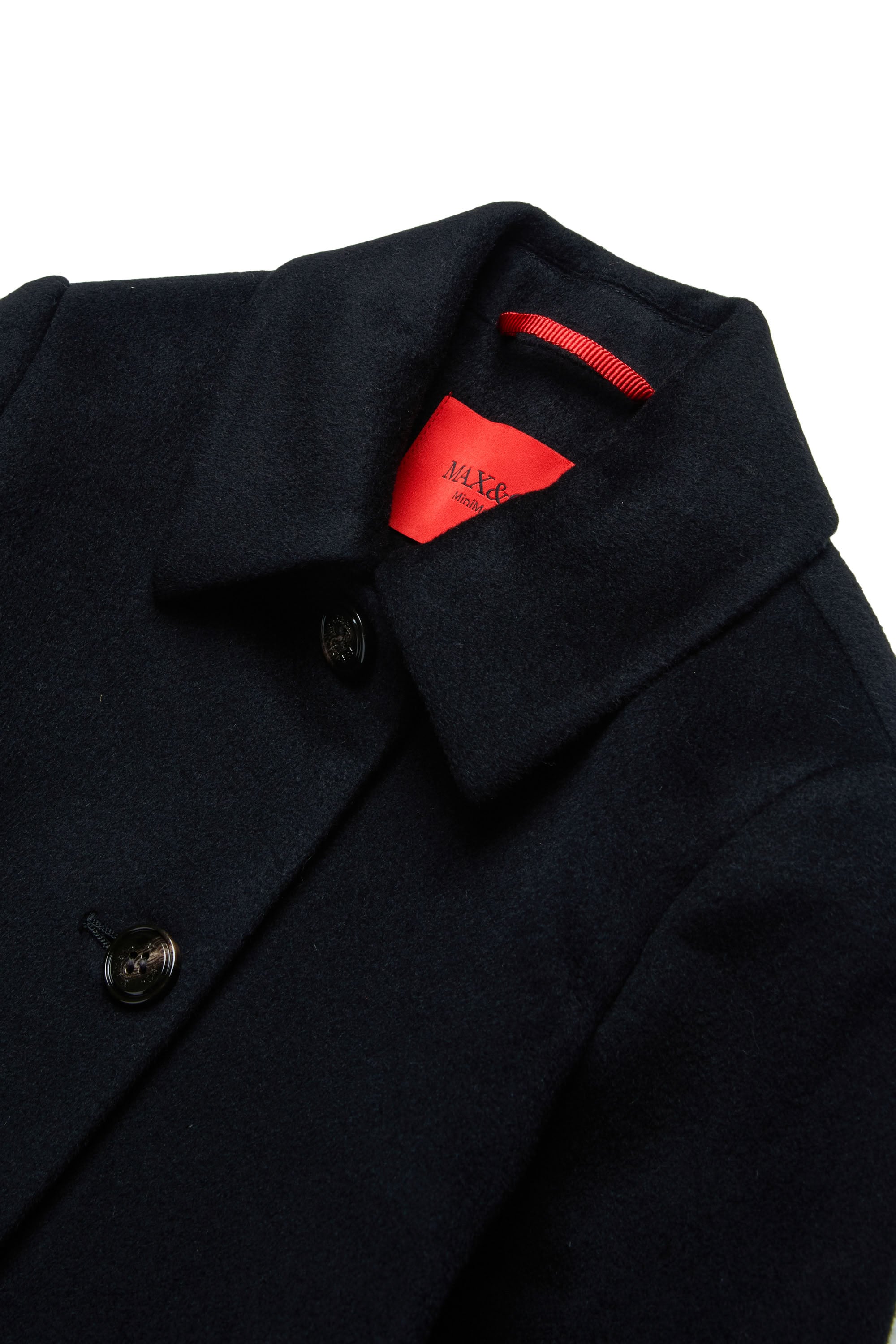 Wool button coat - Black