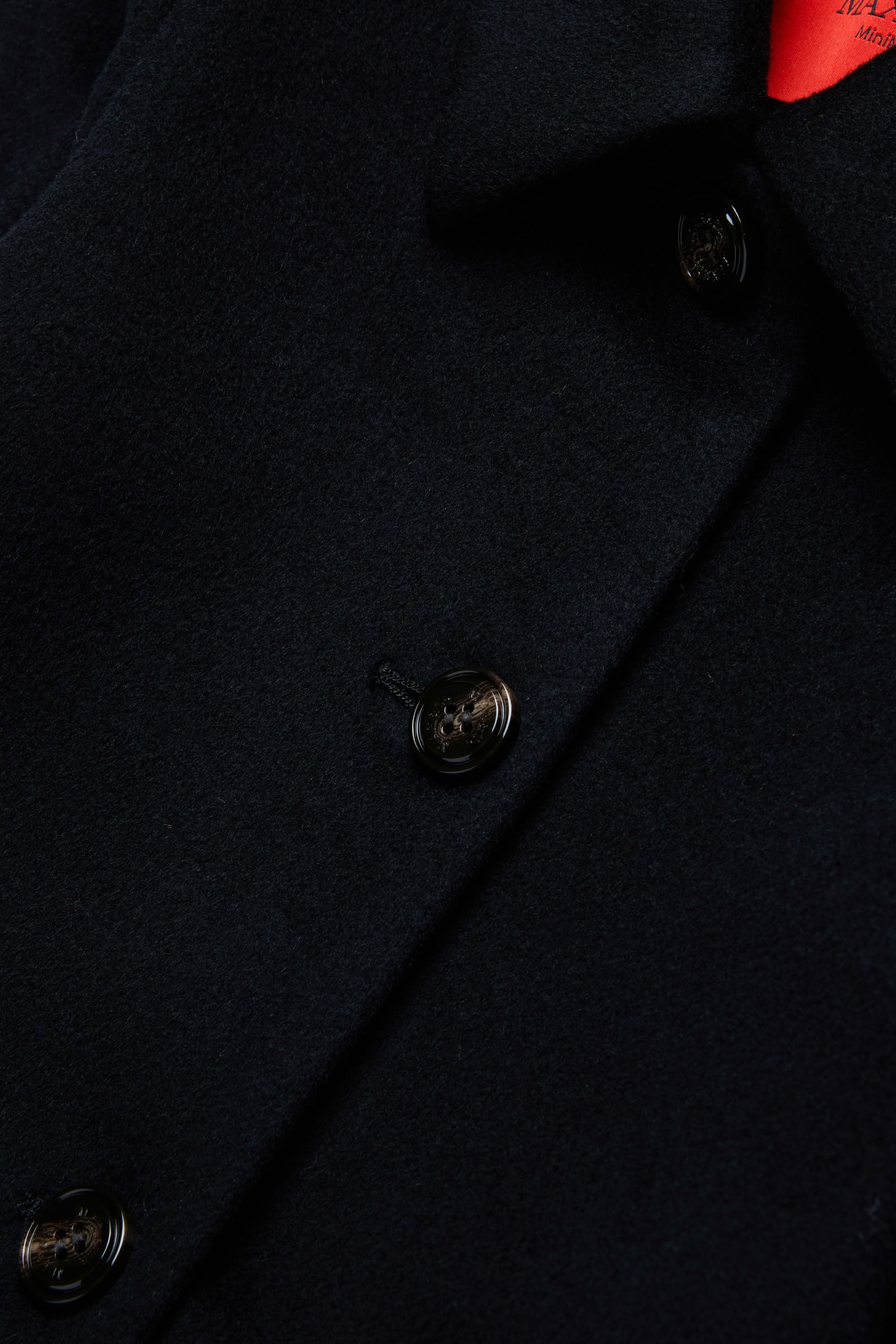 Wool button coat - Black
