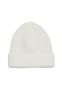 Beanie with wool logo - Buttercream