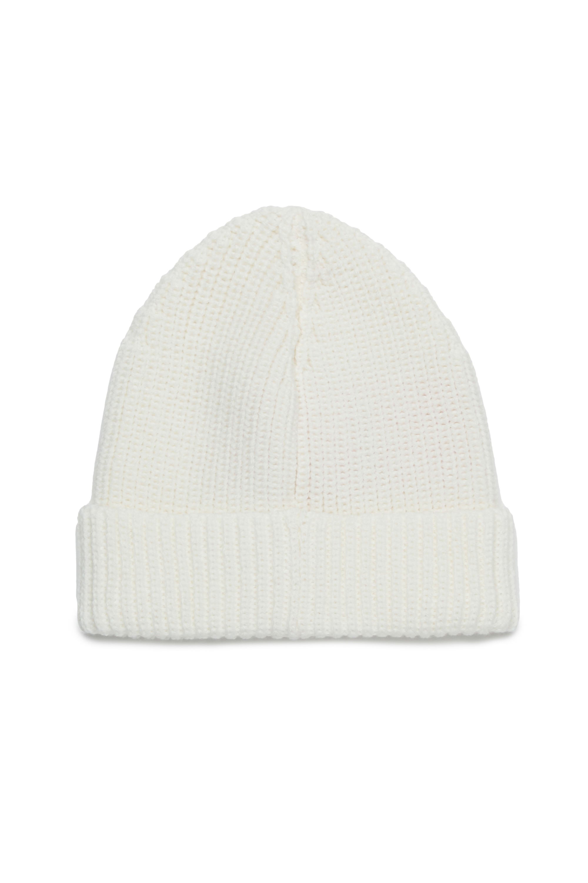 Beanie with wool logo - Buttercream