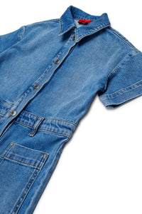Washed denim jumpsuit - Blue Denim