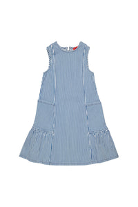 Striped denim dress - Blue Denim