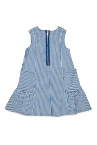 Striped denim dress - Blue Denim