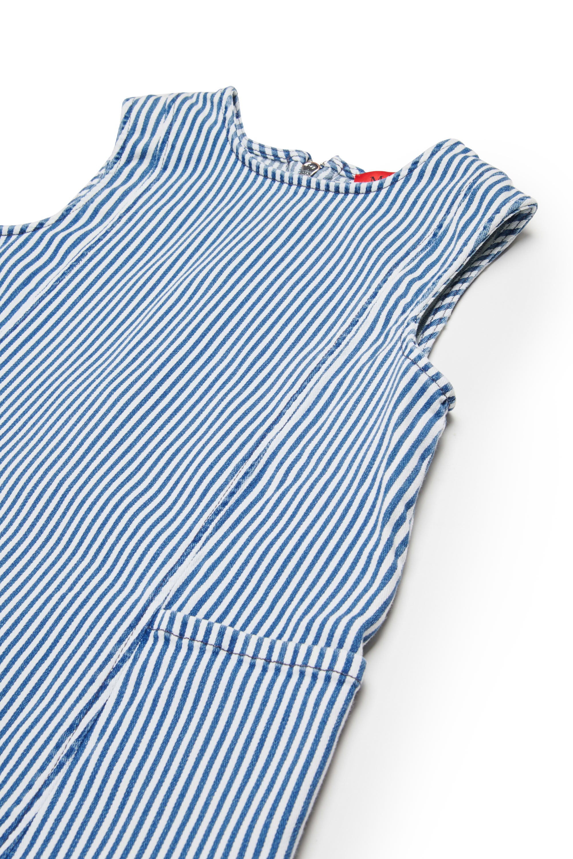 Striped denim dress - Blue Denim