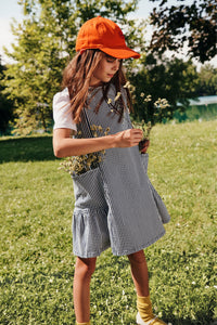 Striped denim dress - Blue Denim