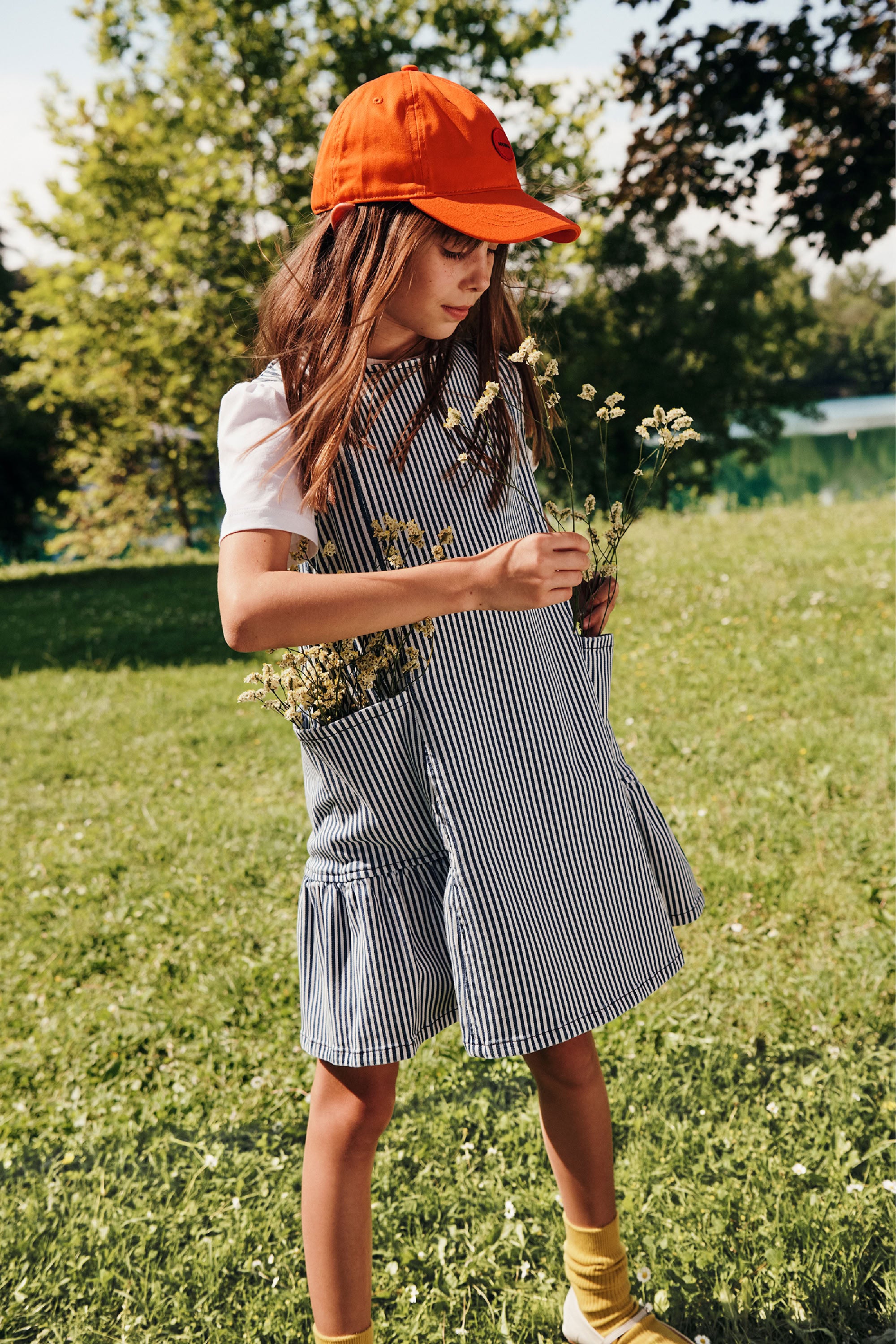 Striped denim dress - Blue Denim