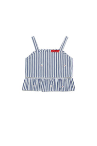 Striped tank top - White & Light Blue