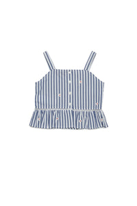 Striped tank top - White & Light Blue
