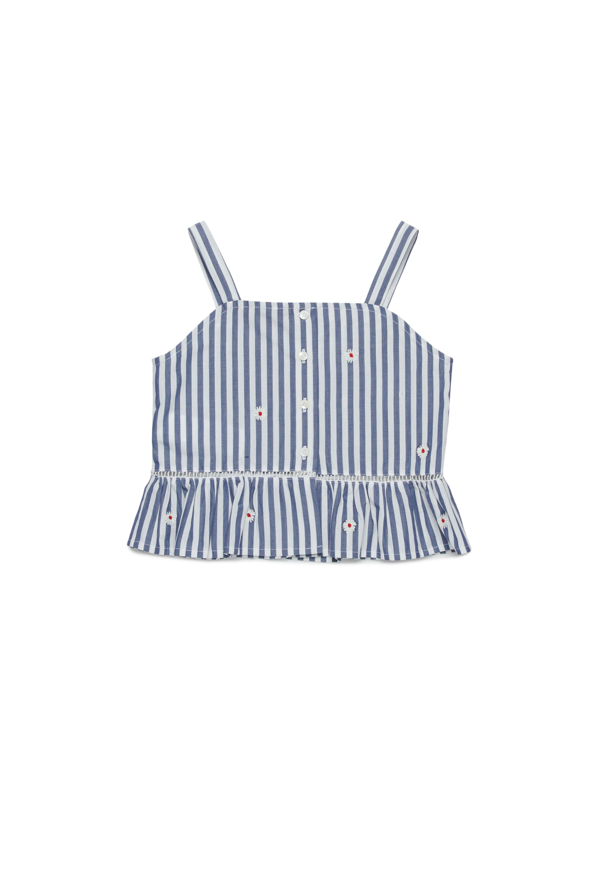Striped tank top - White & Light Blue