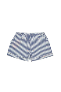 Striped shorts - White & Light Blue
