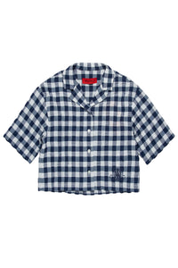 Short-sleeved checked shirt - Mood Indigo