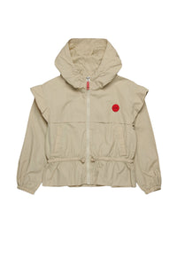 Ruffled windbreaker jacket - Gravel
