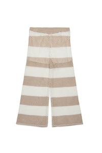 Thick striped trousers - Natural White & Sand