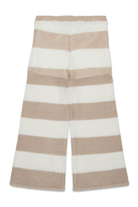 Thick striped trousers - Natural White & Sand
