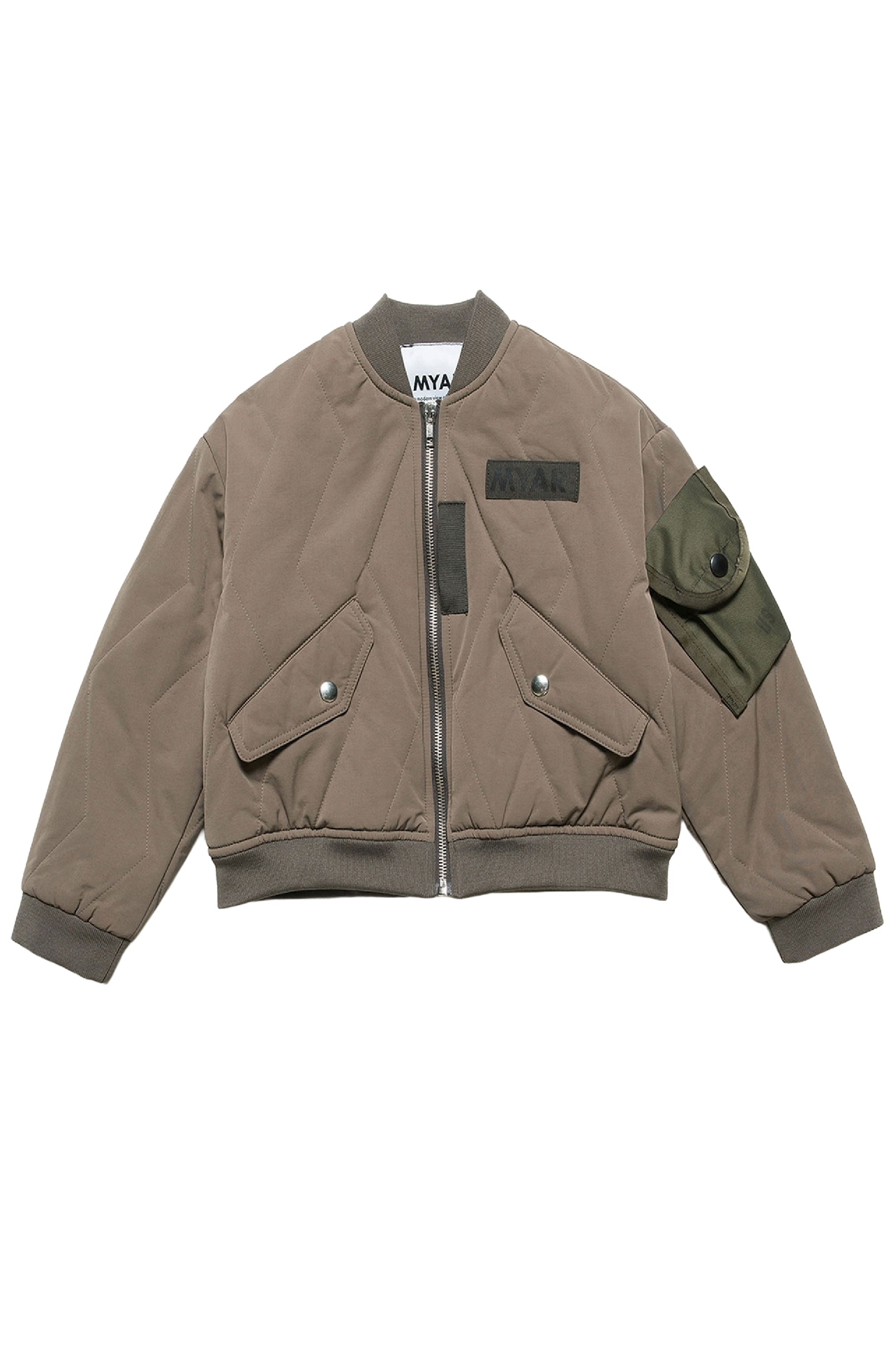 Jacket with zip pockets - Brownish Green