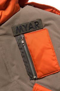 Long hooded parka - Brownish Green