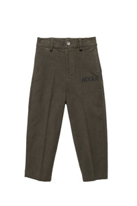 Chino trousers with logo - Dark Military Green
