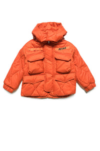 Short hooded jacket - Soft Orange