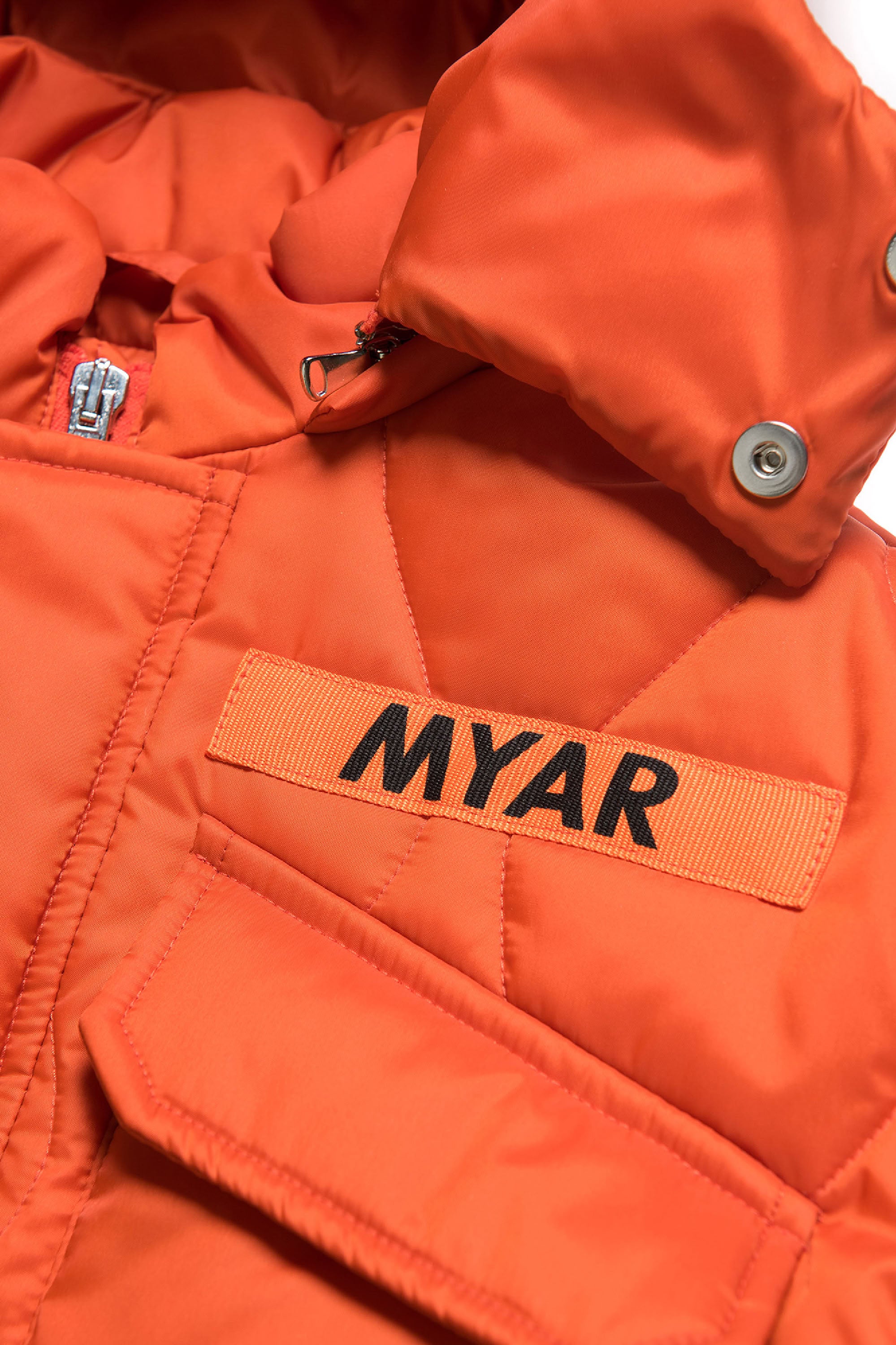Short hooded jacket - Soft Orange