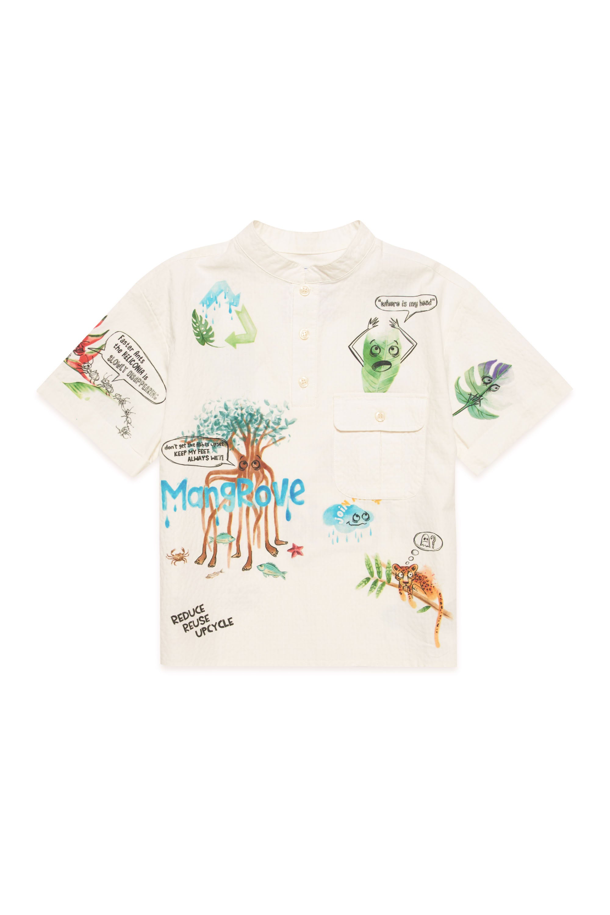 Chemise imprimée à manches courtes - Off White