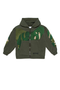 Sweat à capuche avec impression - Army Green