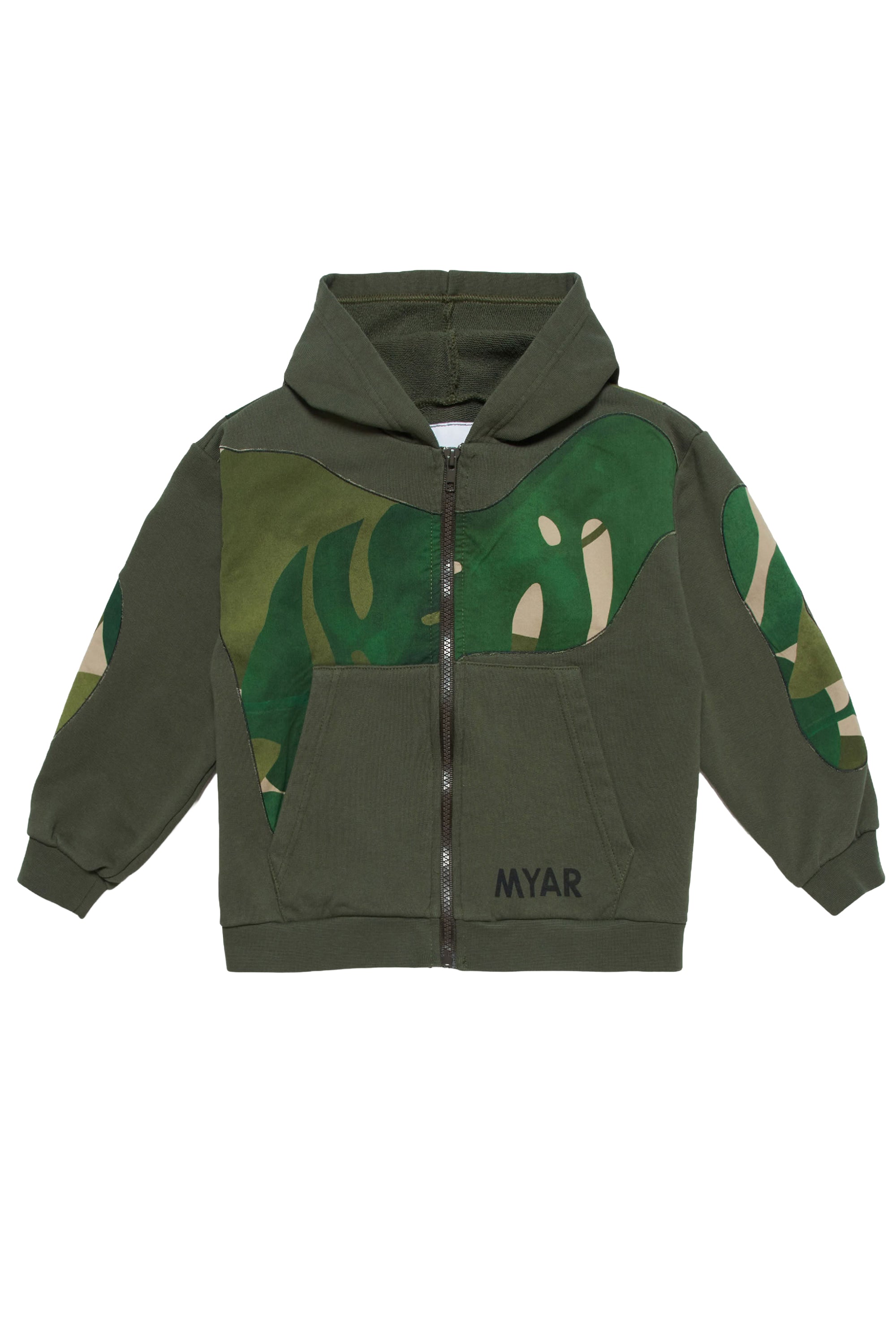 Sweat à capuche avec impression - Army Green