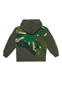 Sweat à capuche avec impression - Army Green