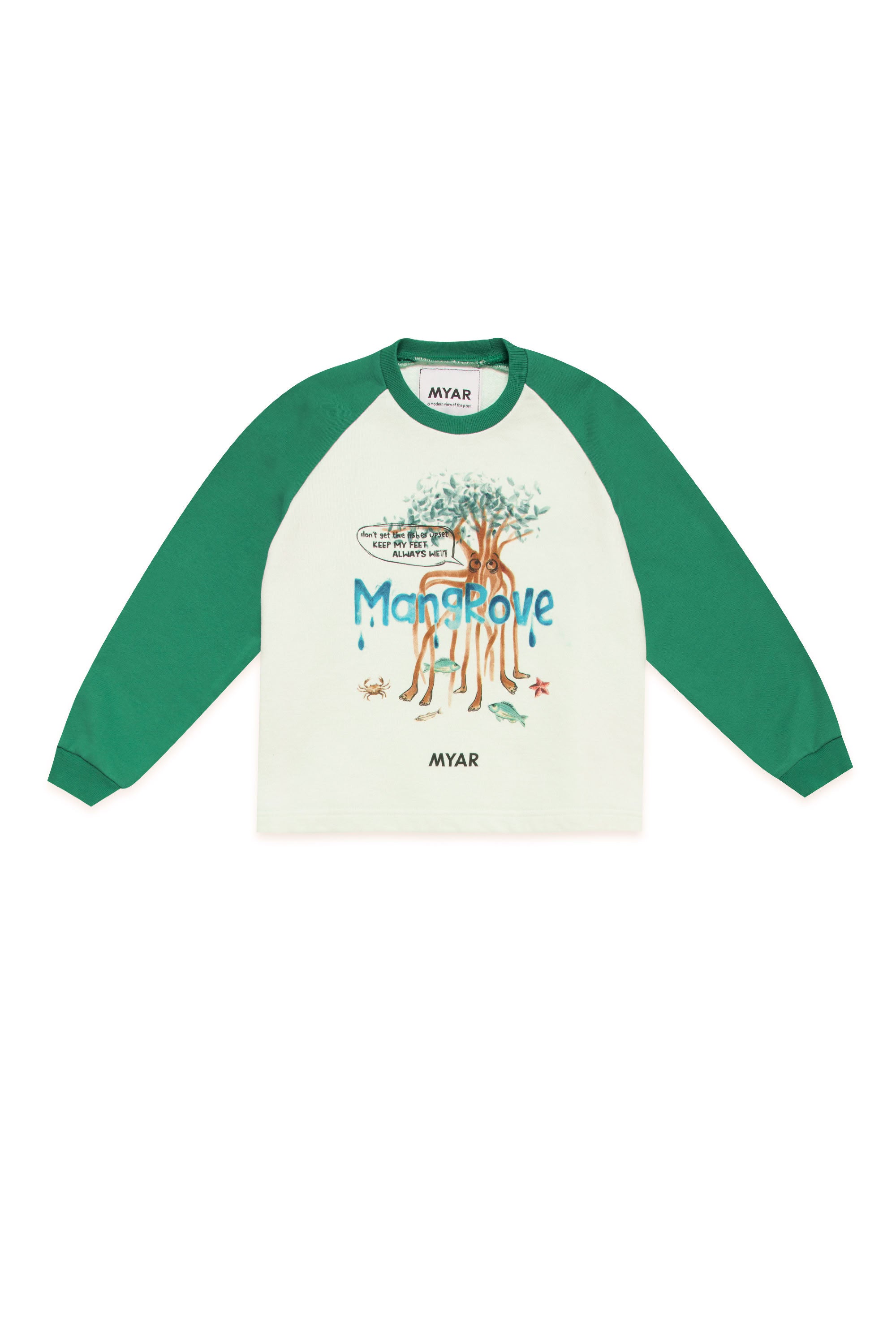 Printed sweatshirt - Off White & Green