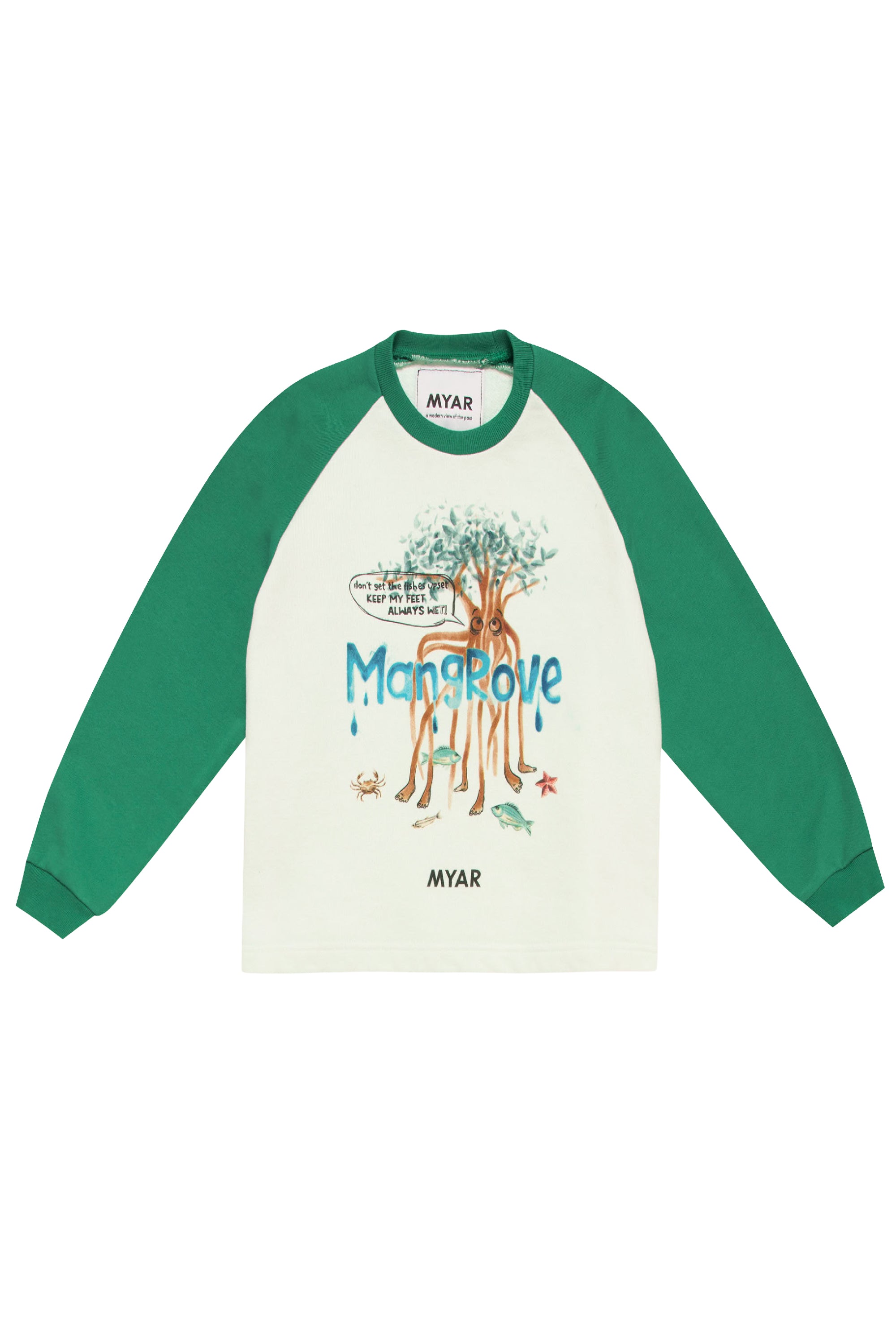 Sweatshirt à impression - Off White & Green