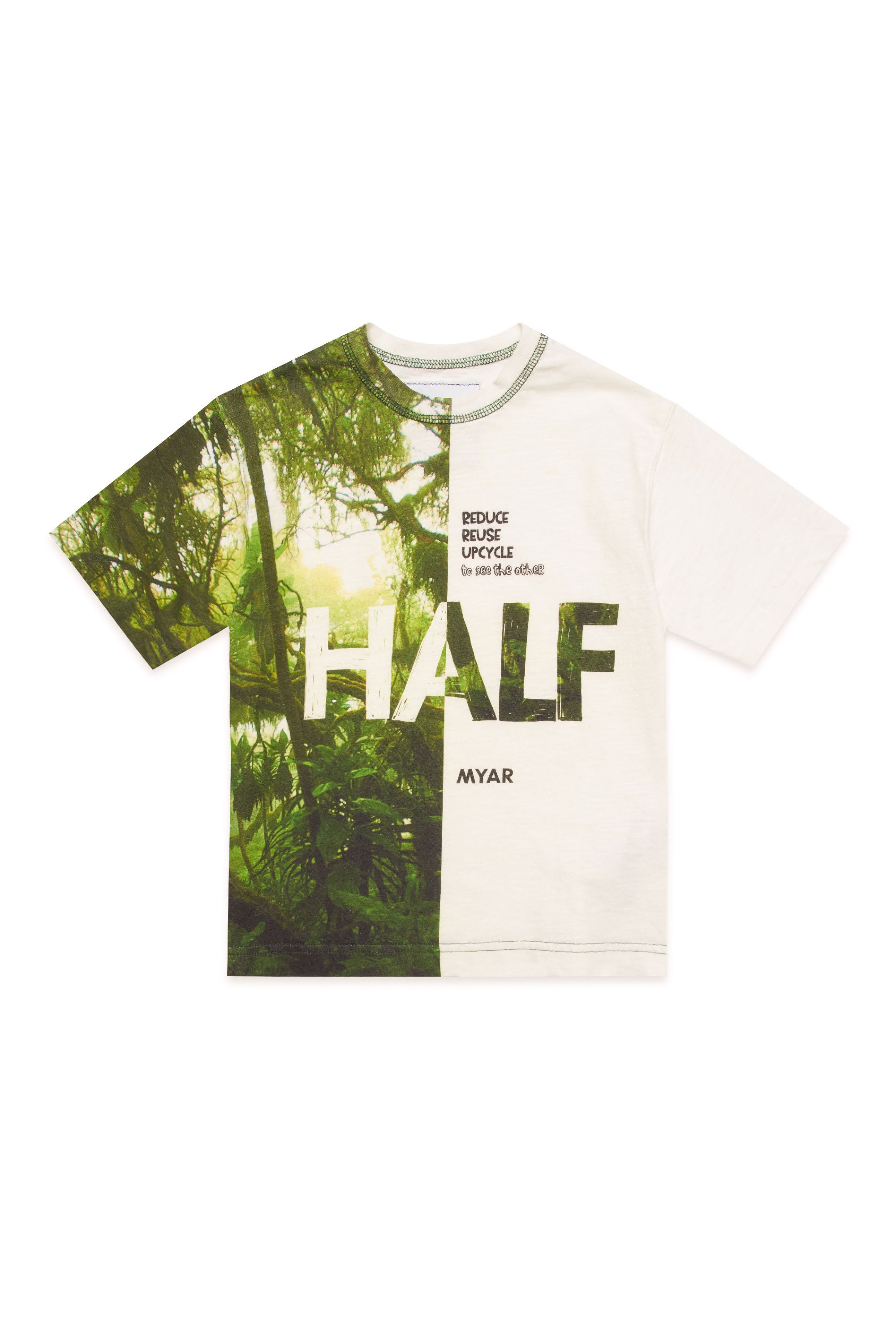 T-shirt à imprimé en lin mélangé - Off White