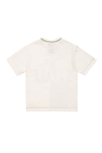 T-shirt à imprimé en lin mélangé - Off White