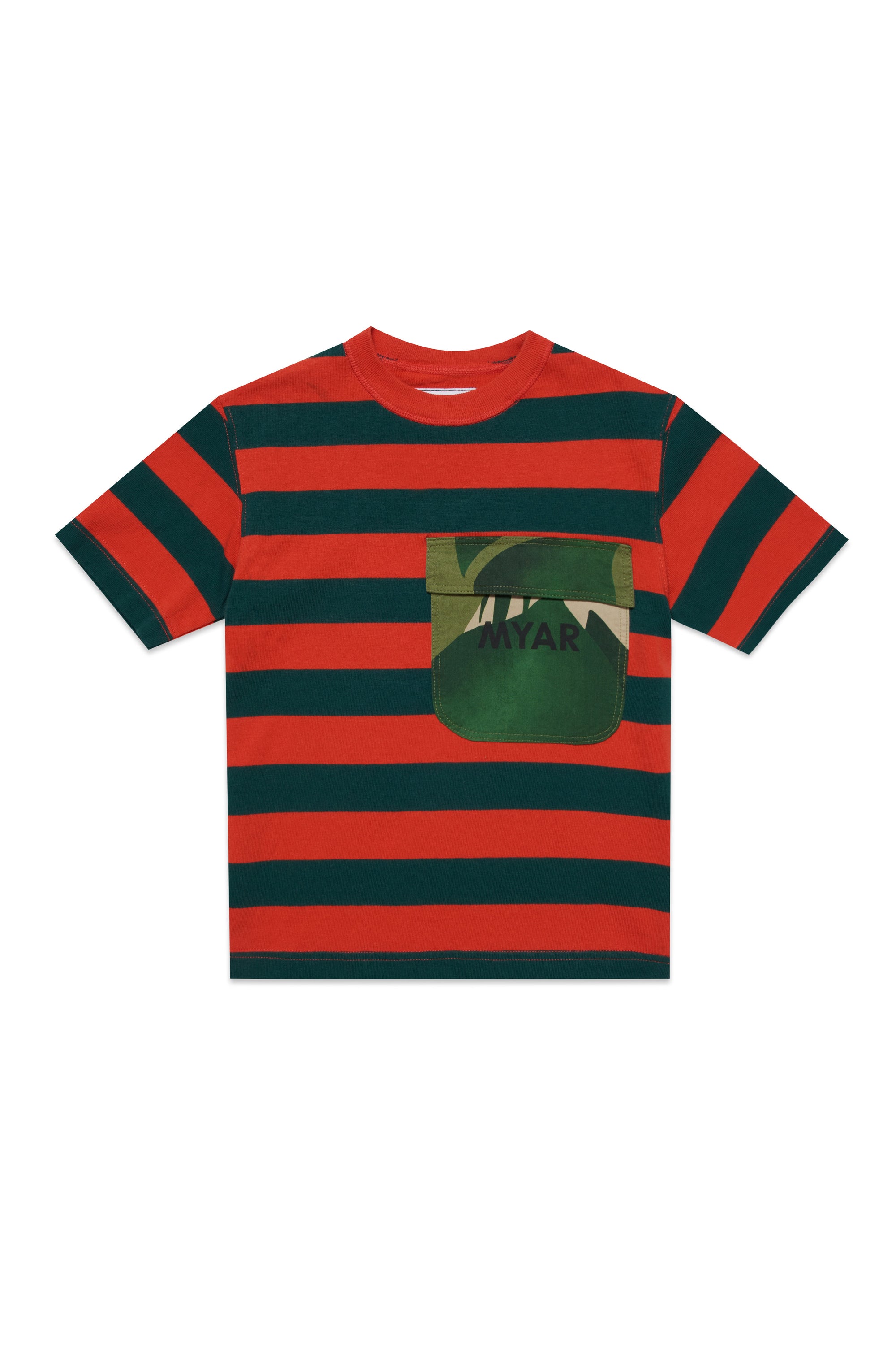 Striped Orange & Green T-shirts - Striped Orange & Green