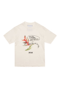 Linen print T-shirt - Off White