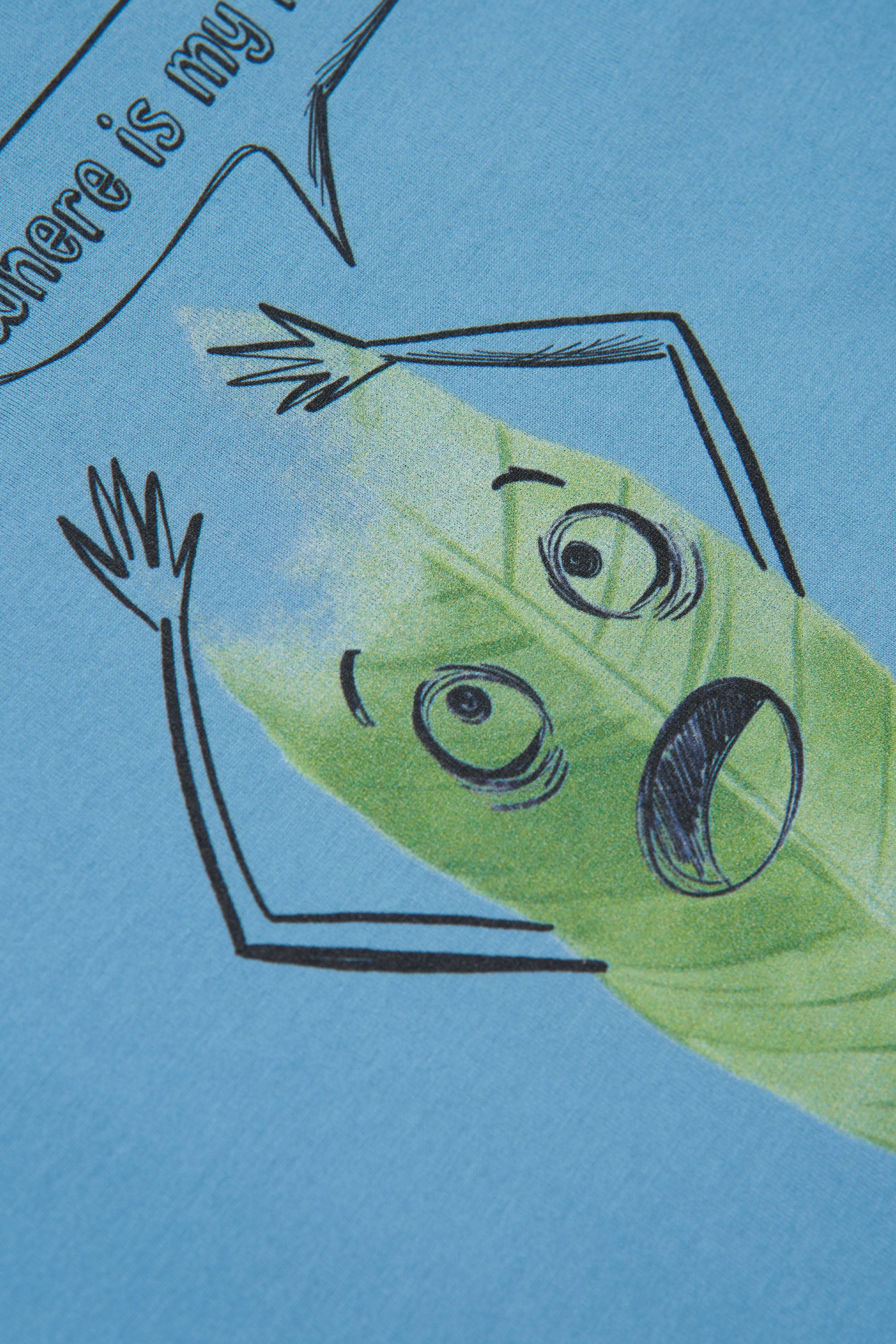 Print T-shirt - Dusty Blue