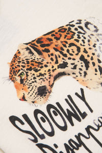 Linen print T-shirt - Off White