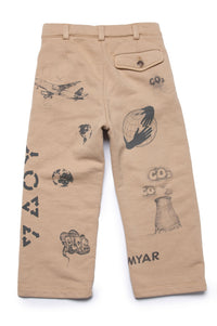 Printed tracksuit trousers - Natural Beige