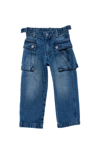 Pantalon délavé en denim - Denim