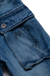 Pantalon délavé en denim - Denim
