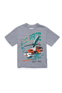 Print T-shirt - Silver Grey Melange