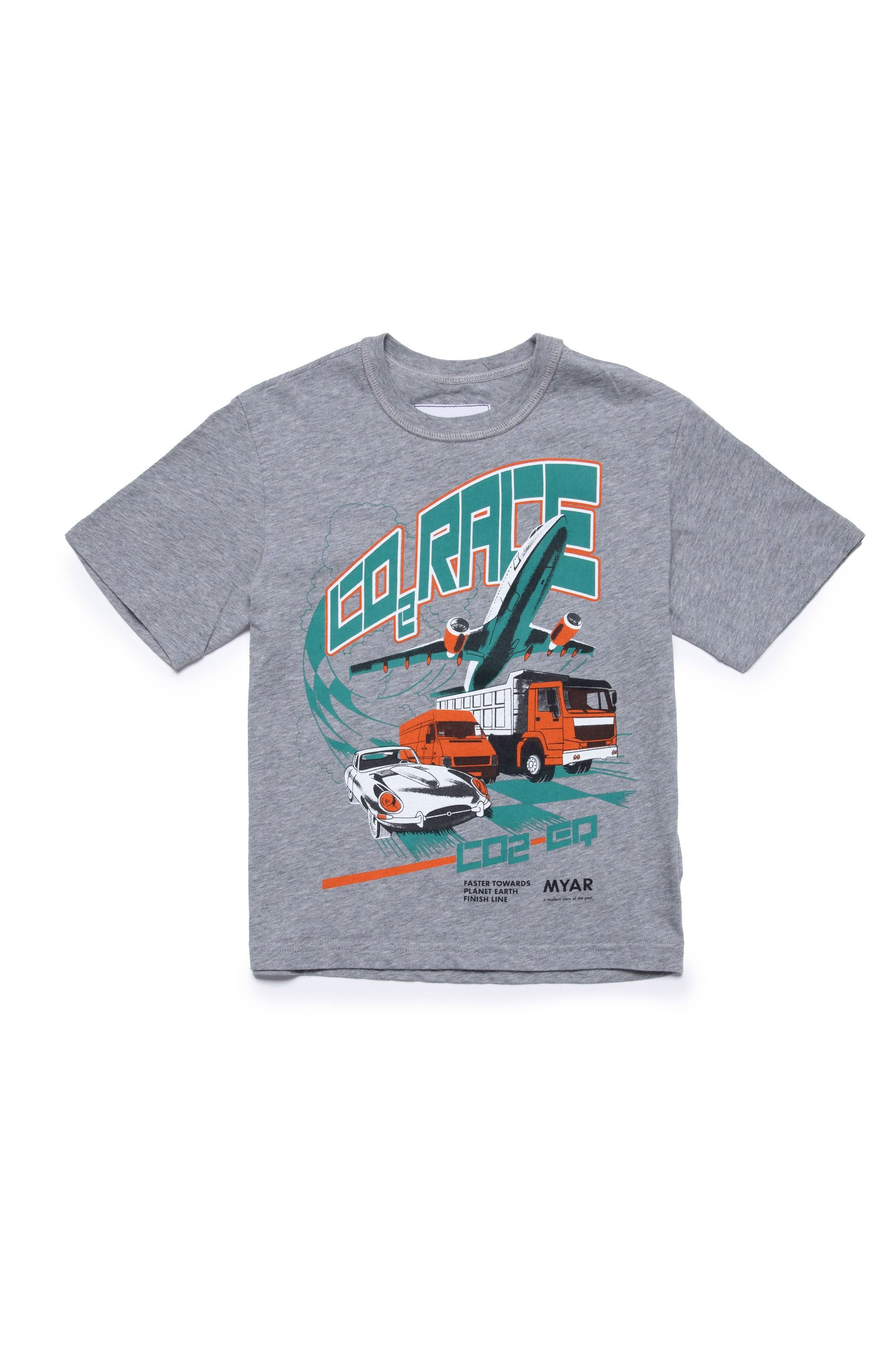 Print T-shirt - Silver Grey Melange