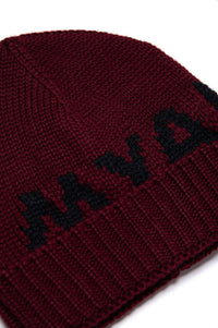 Wool logo hat - Bordeaux