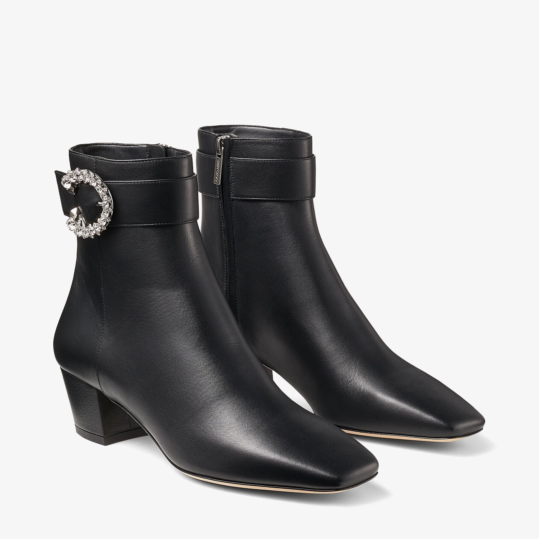 Bottines Myan 45 en cuir - Black & Crystal