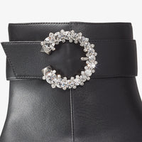 Bottines Myan 45 en cuir - Black & Crystal