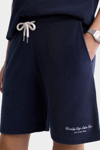 Eden Script Terry Short - Navy & White