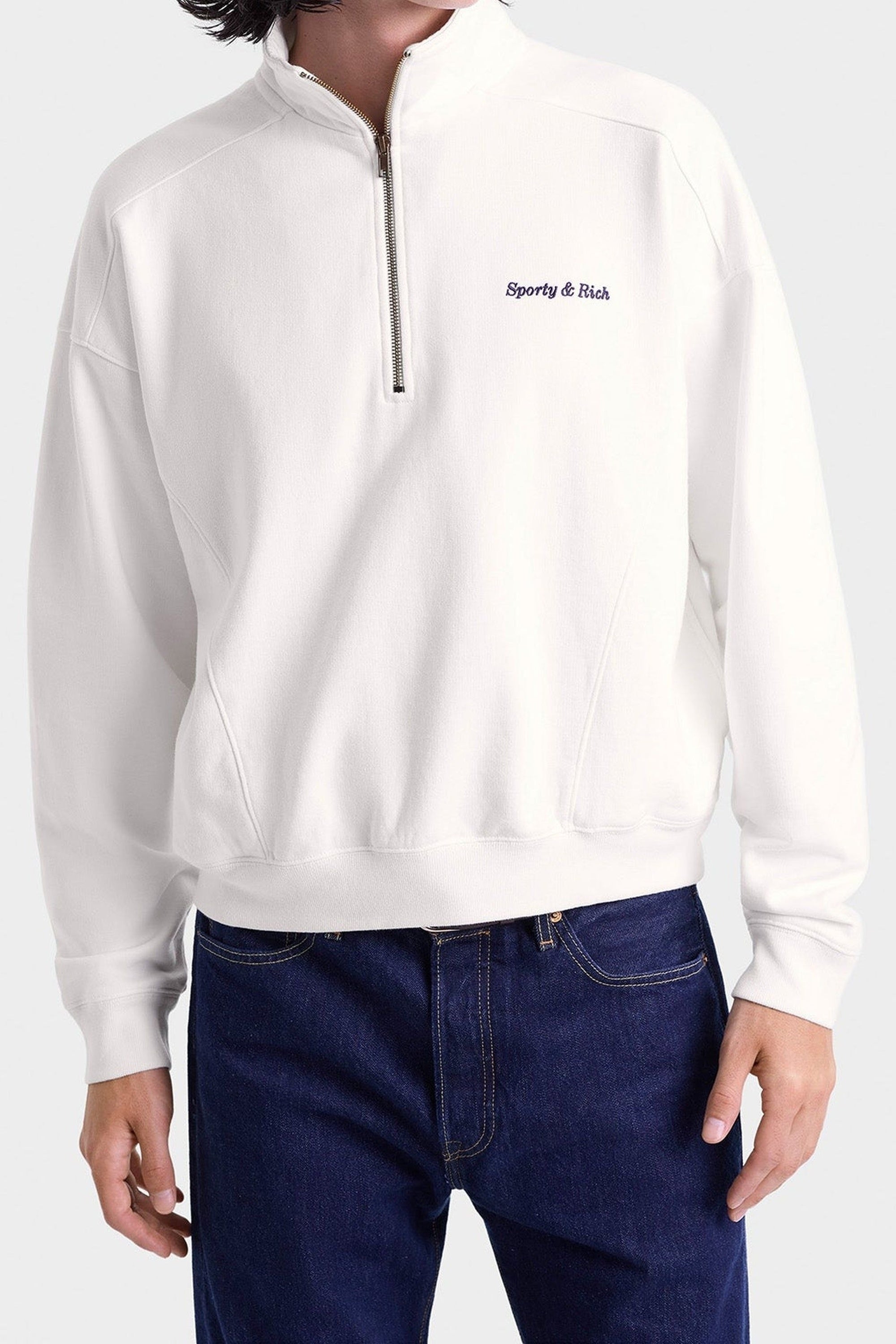 Pull à col zippé Eden Crest - Blanc