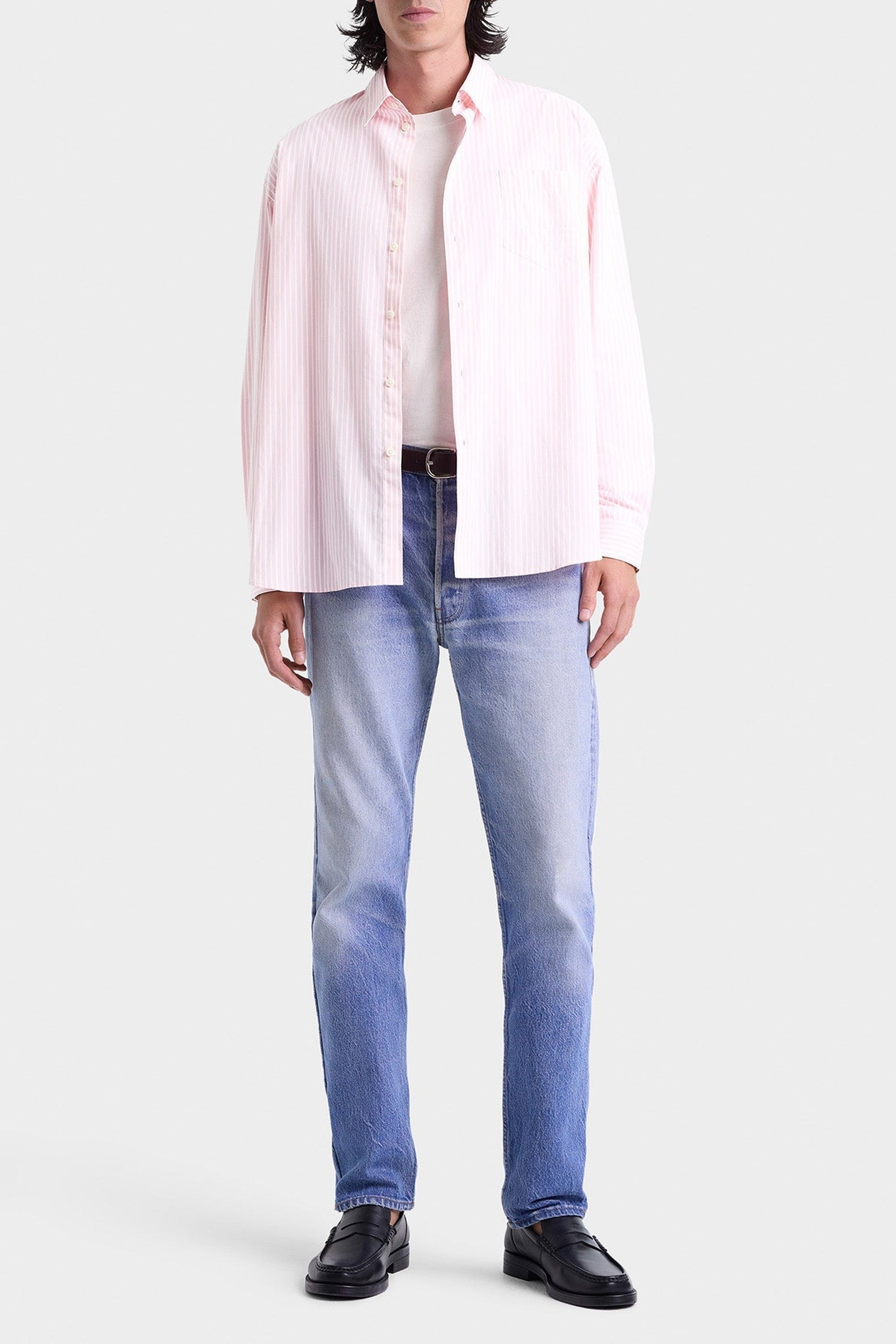 Chemise Eden Script oversize à rayures - Pink & White Stripe