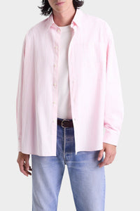 Chemise Eden Script oversize à rayures - Pink & White Stripe