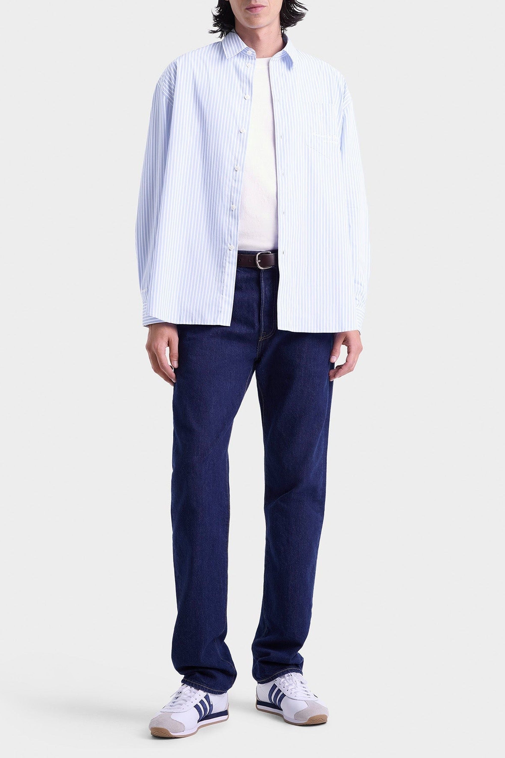 Chemise Eden Script oversize à rayures - Blue & White Stripe